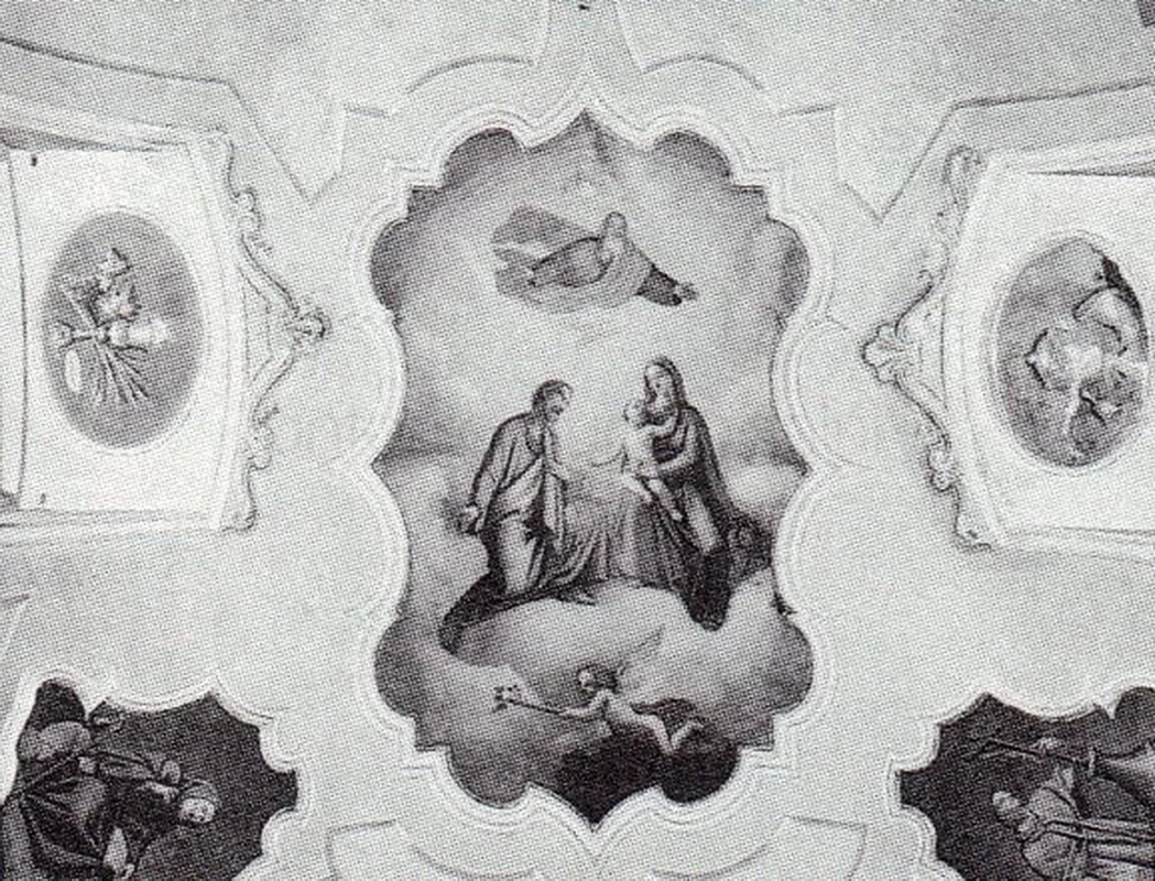 La Sacra Famiglia - affresco, 1896, chiesa dei SS. Gervasio e Protasio, Nadro (BS)